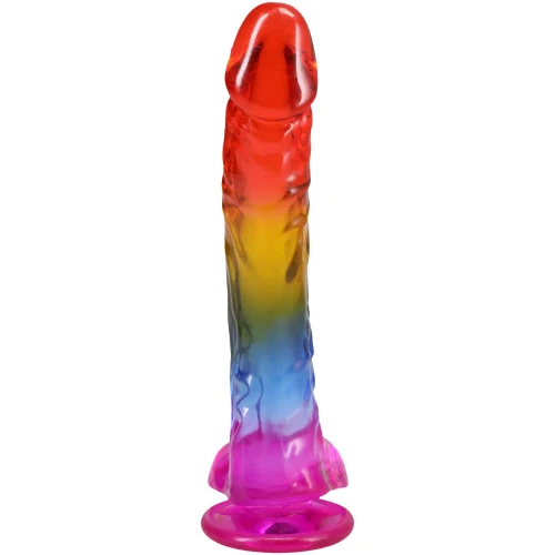 На фото фаллоимитатор Doc Johnson Crystal Jellies - 9.5 Inch Dildo - Rainbow
