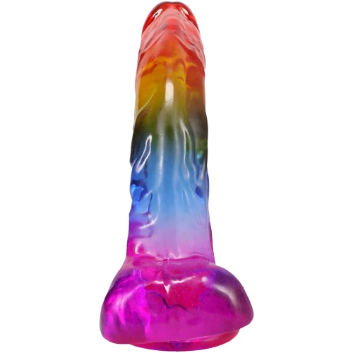 На фото фаллоимитатор Doc Johnson Crystal Jellies - 9.5 Inch Dildo - Rainbow