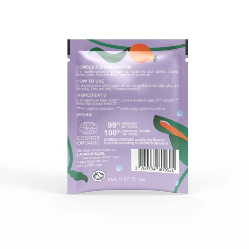 На фото пробник масажної олії Goliate Couple Gourmand Noisette 2 мл