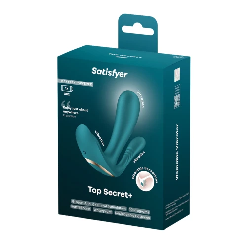 На фото подвійний смарт-вібратор у трусики Satisfyer Top Secret+ Battery Series