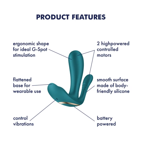 На фото подвійний смарт-вібратор у трусики Satisfyer Top Secret+ Battery Series