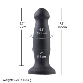 На фото силіконовий дилдо для секс-машин Hismith 7.2" Black Silicone Anal Dildo, система KlicLok