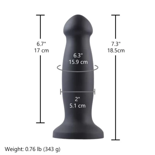 На фото силіконовий дилдо для секс-машин Hismith 7.2" Black Silicone Anal Dildo, система KlicLok