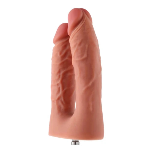 На фото подвійний фалоімітатор для секс-машин Hismith Silicone Double Penetrator Dildo, система KlicLok