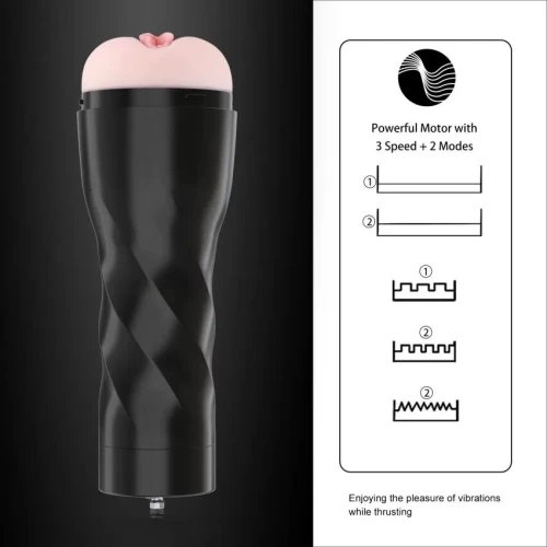 На фото мастурбатор з вібрацією Hismith Male Masturbation Cup, сумісний із секс-машинами бренду