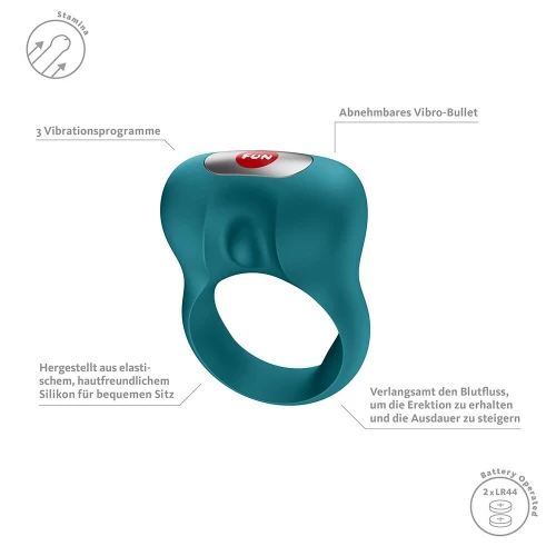 На фото ерекційне віброкільце Fun Factory Steady Bottle Green