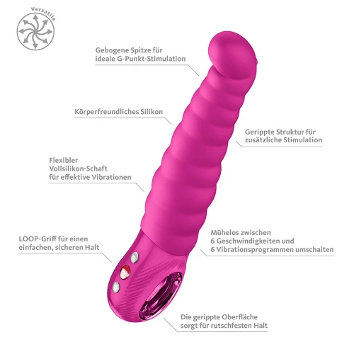 На фото вібратор точки G Fun Factory PATCHY PAUL Magenta, гнучкий, 12 режимів