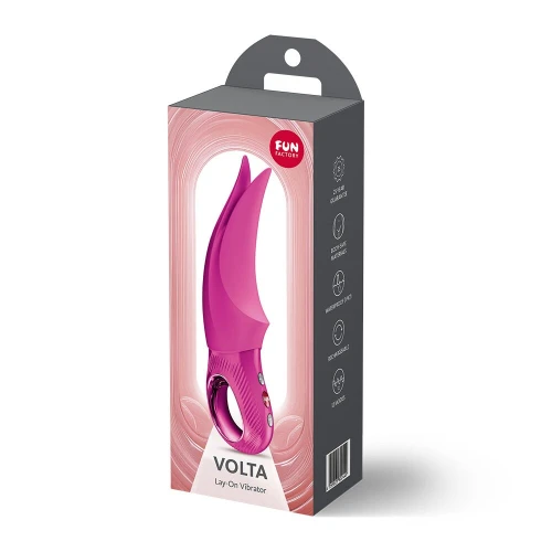 На фото вибратор для клитора Fun Factory VOLTA Magenta, гибкий двойной кончик
