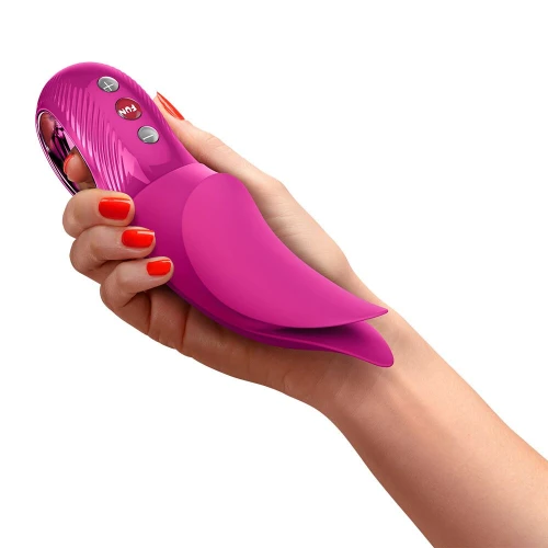 На фото вибратор для клитора Fun Factory VOLTA Magenta, гибкий двойной кончик