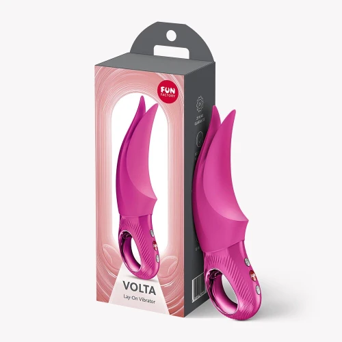 На фото вибратор для клитора Fun Factory VOLTA Magenta, гибкий двойной кончик