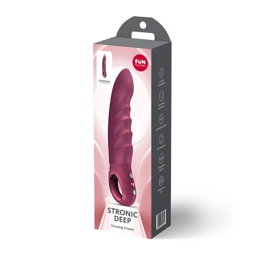 На фото пульсатор Fun Factory Stronic Deep, Wine Red, 8 режимів роботи, що перезаряджається