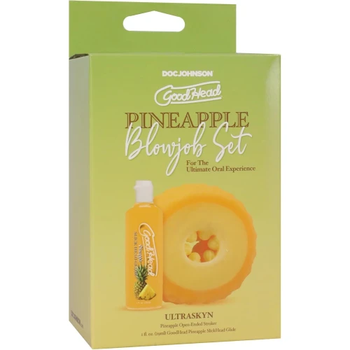 На фото набор для минета Doc Johnson GoodHead Pineapple Blowjob Set