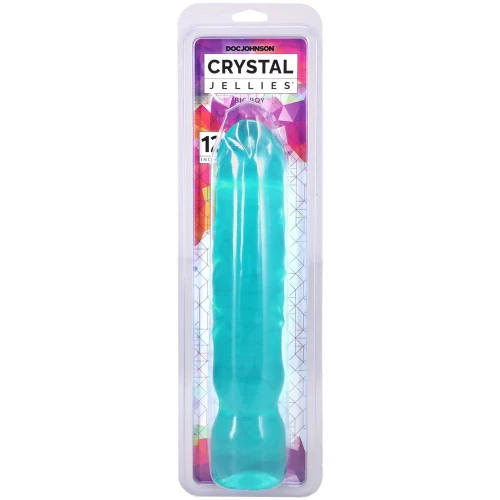 На фото фаллоимитатор Doc Johnson Crystal Jellies - 12 Inch Big Boy - Teal