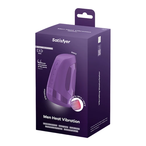 На фото мастурбатор Satisfyer Men Heat Vibration Battery Series імітатор мінету, підігрів та вібрація