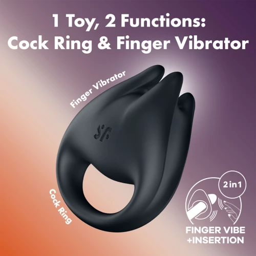  На фото вібратор на палець та ерекційне кільце 2в1 Satisfyer Perfect Pair 1