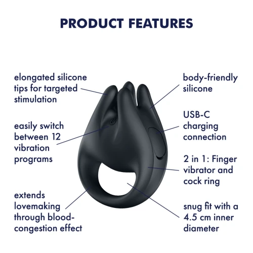  На фото вібратор на палець та ерекційне кільце 2в1 Satisfyer Perfect Pair 1