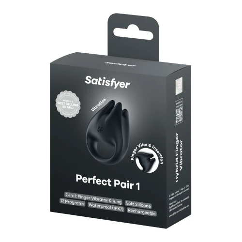  На фото вібратор на палець та ерекційне кільце 2в1 Satisfyer Perfect Pair 1