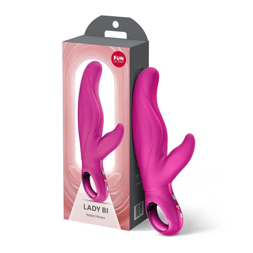 На фото вибратор-кролик для точки А Fun Factory LADY BI Magenta, 2 мотора, 12 режимов