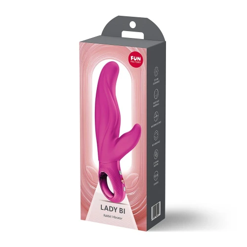 На фото вибратор-кролик для точки А Fun Factory LADY BI Magenta, 2 мотора, 12 режимов
