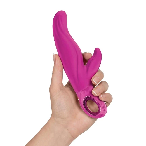 На фото вибратор-кролик для точки А Fun Factory LADY BI Magenta, 2 мотора, 12 режимов