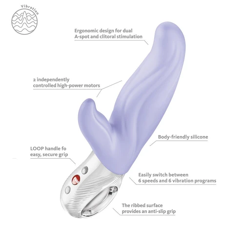 На фото вибратор-кролик для точки Fun Factory LADY BI Purple, 2 мотора, 12 режимов