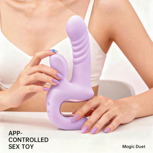 На фото смарт-пульсатор Magic Motion Magic Duet Purple, 10 режимов пульсаций, 10 режимов вибрации