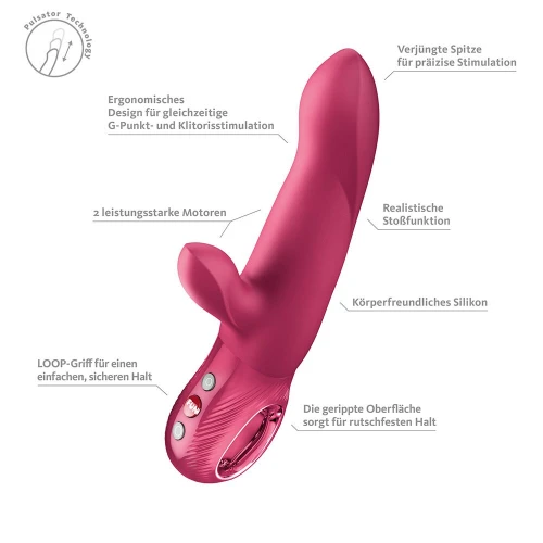 На фото пульсатор Fun Factory Bi Stronic Arc Raspberry 