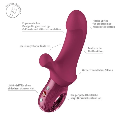 На фото пульсатор Fun Factory Bi Stronic Curve Wine Red