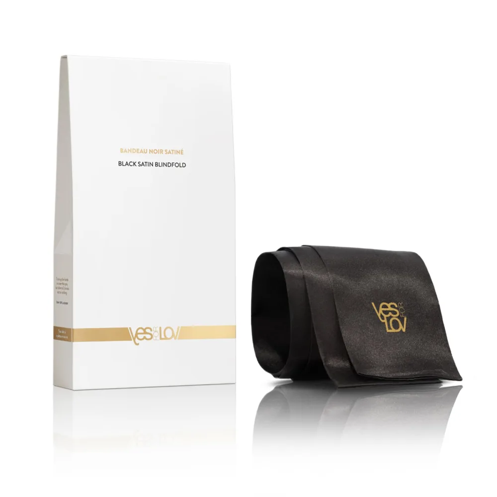 Повязка на глаза YESforLOV BLACK SATIN BLINDFOLD