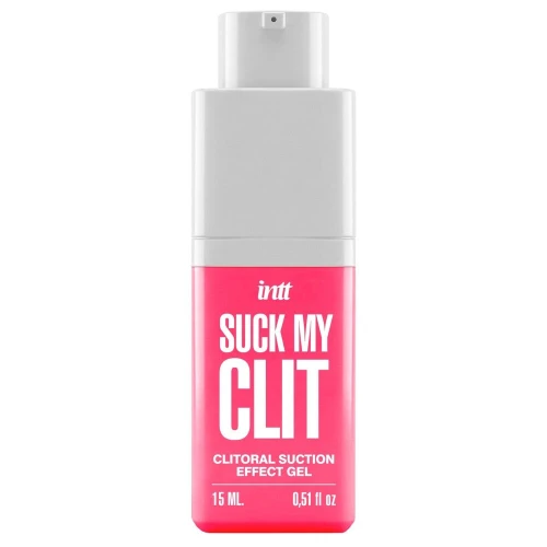 На фото смоктайзер для клитора Intt Suck My Clit Wild Strawberry (15 мл), клубника, гель с эффектом посасывания