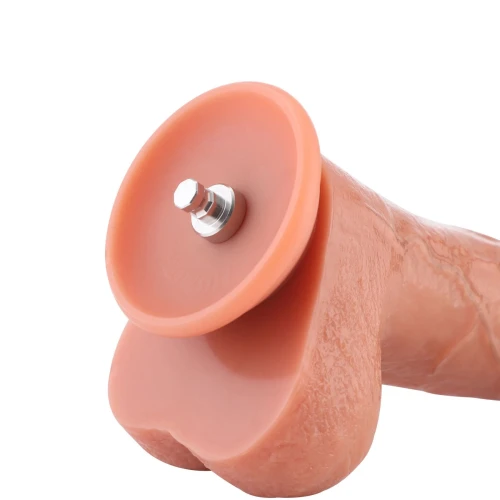 На фото фалоімітатор для секс-машин Hismith 8.25" Dual-density dildo with veins, система KlicLok