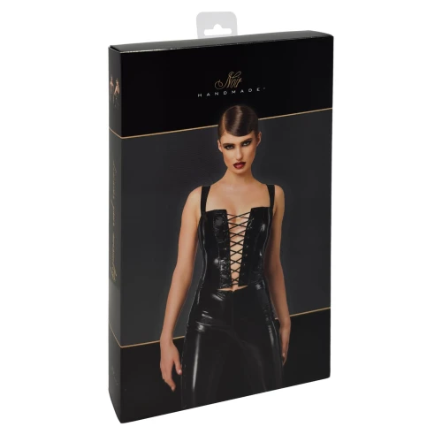 На фото корсет Noir Handmade F379 Dominae Frontbind PVC Corset Top XL 