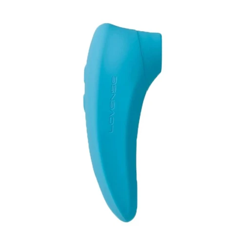 На фото изображен голубой вакуумный вибратор для оральных игр Lovense Tenera для женщин на белом фоне.