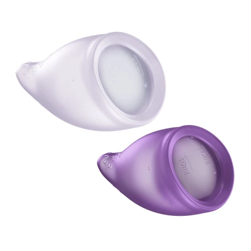 На фото набор менструальных чашей Fun Factory FUN CUP EXPLORE KIT, 2 шт, Разноцветный Фиолетовый, объёмом 20 и 30 мл