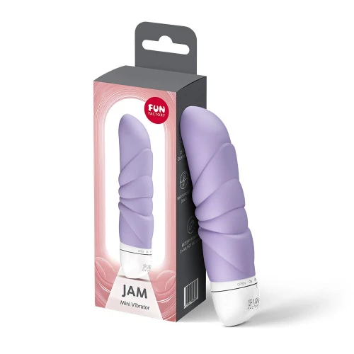 На фото мінівібратор Fun Factory JAM Purple, підходить для клітора, рельєфний 