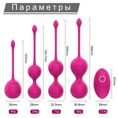 Kegel Balls — Набор вагинальных шариков с вибрацией и пультом управления