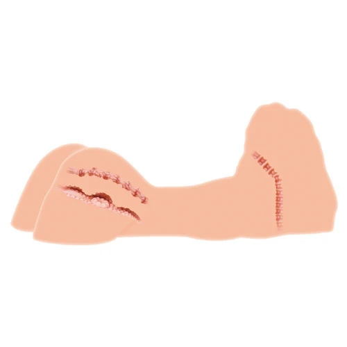 На фото изображен бежевый мастурбатор женская кукла с массажем Kokos Hera 1 2WayPlus для мужчин на белом фоне