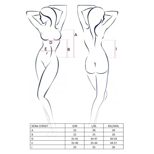 XENA CORSET white XXL/XXXL - Полупрозрачный корсет с пажами