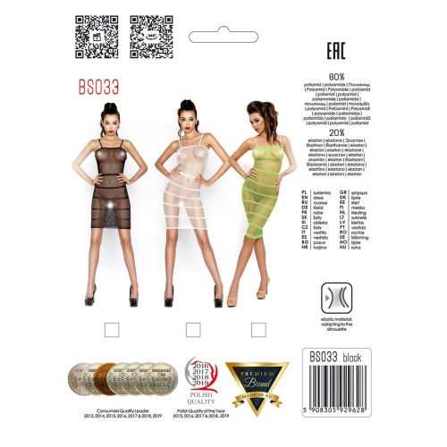 Passion BS033 black - Прозрачный бодистокинг на бретелях