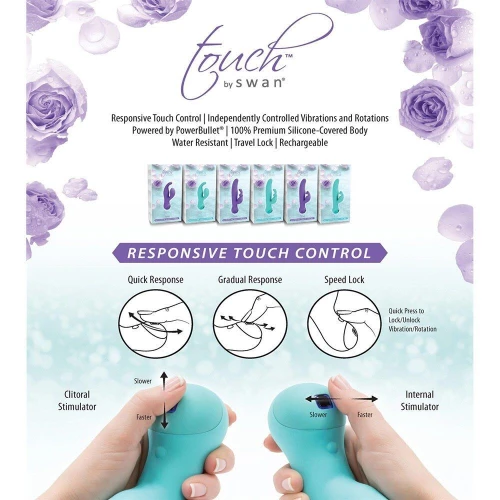 Touch by SWAN - Solo Teal - Вибратор-кролик с сенсорным управлением 