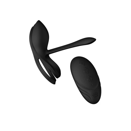 На фото изображено черное эрекционное смарт кольцо Zalo - BAYEK Obsidian Black для мужчин на светлом фоне