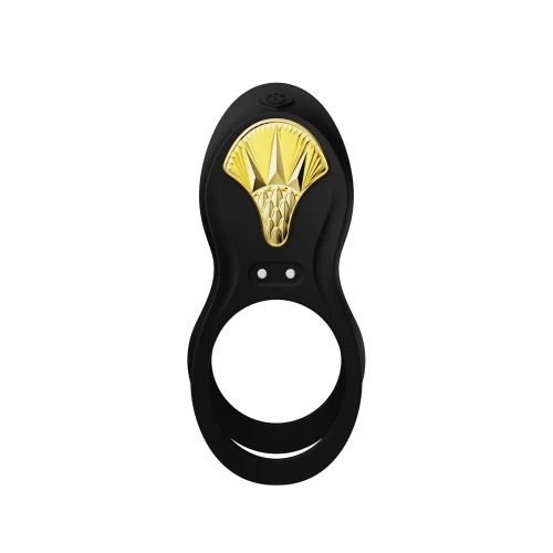 На фото изображено черное эрекционное смарт кольцо Zalo - BAYEK Obsidian Black для мужчин на светлом фоне