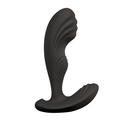 На цьому фото зображено чорний вібромасажер простати S Pleasures Premium Cozy для чоловіків на світлому фоні.