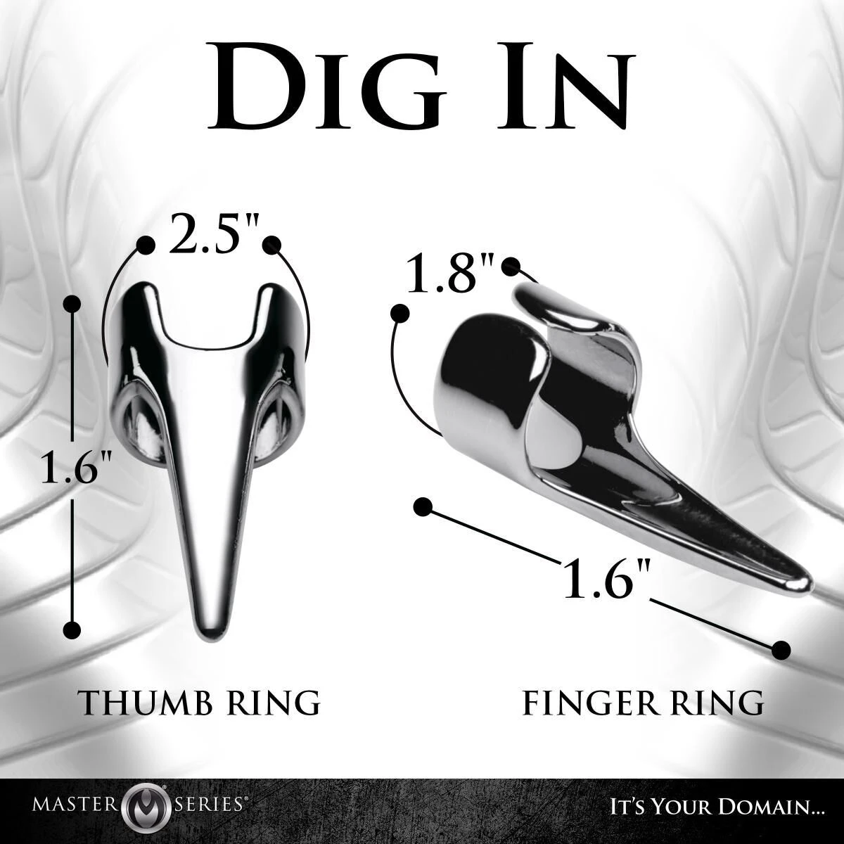 Набор колец с когтями Master Series Five-Piece Sensation Claw Rings - Silver (мятая упаковка!!!)