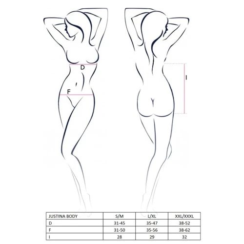 JUSTINA BODY black S/M - Боді з відкритими грудьми
