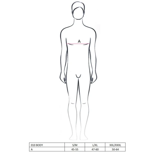 Мужское боди с высоким вырезом бедра Passion 010 BODY black XXL/XXXL