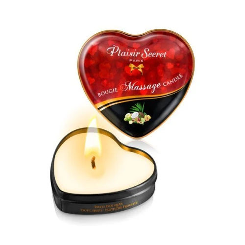 Plaisirs Secrets Exotic Fruits (35 мл) - Свеча для массажа в форме сердечка