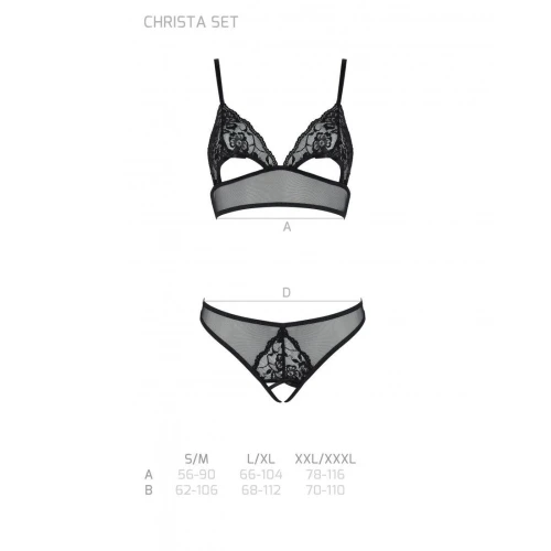 Passion Christa Set black XXl/XXL - Браллет с ажурным лифом