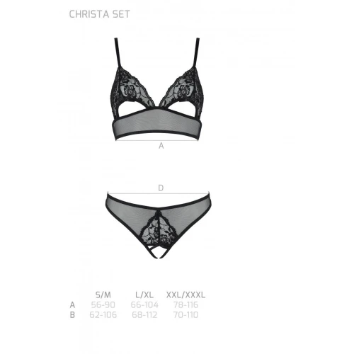 Passion Christa Set black XXl/XXL - Браллет с ажурным лифом