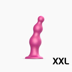 Strap-On-Me Dildo Plug Beads Framboise Metallic XXL - Насадка для страпону